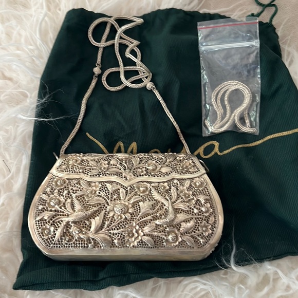 Maya Evangelista Handbags - Rare Designer Silver Hard Shell Evening Bag